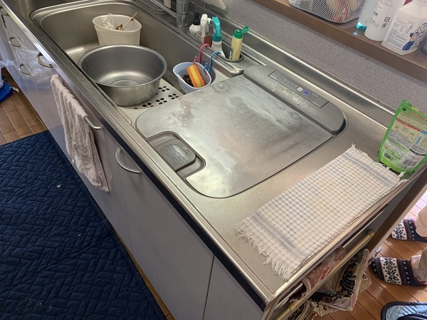 サンウェーブトップオープン食洗機取替え　施工準備　確認